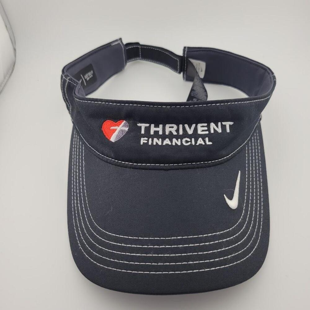 Nike Hat Cap Strap Back Black Thrivent Financial Embroidered Golf Promo Mens